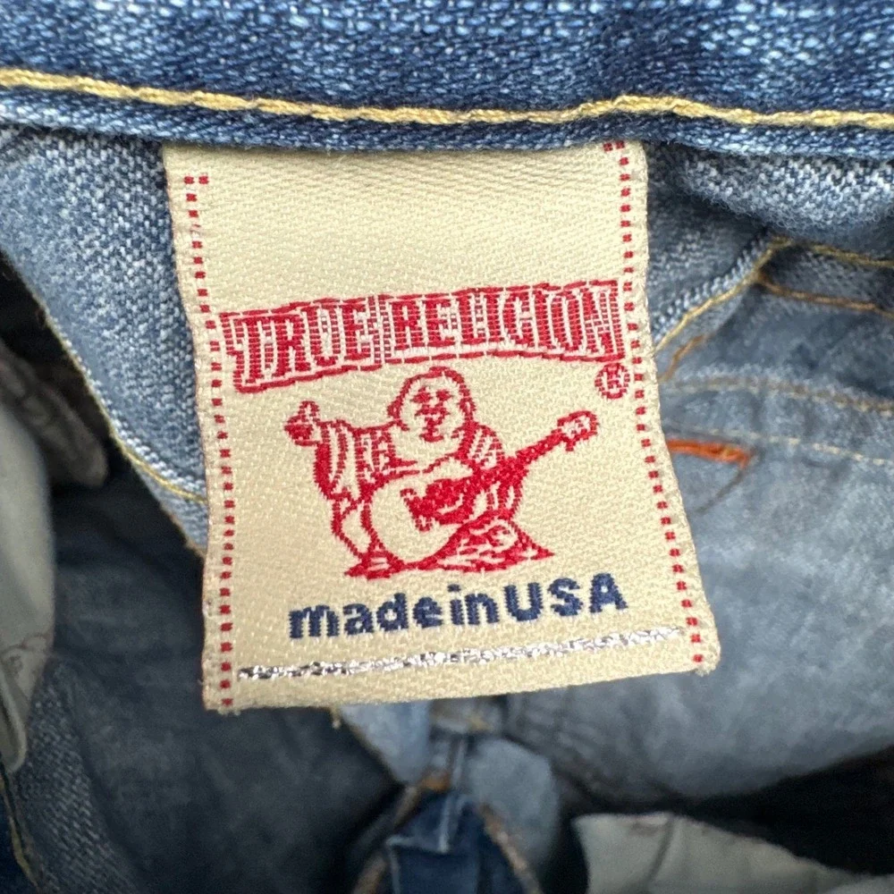 True Religion Joey Jeans Mens 34x36 World Tour Buddha‎ Embroidered Jeans Y2K USA
